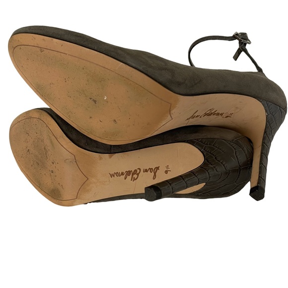Sam Edelman Gray Suede Pumps with Ankle Strap and 4” Heels. Size 9.5 - Picture 6 of 10